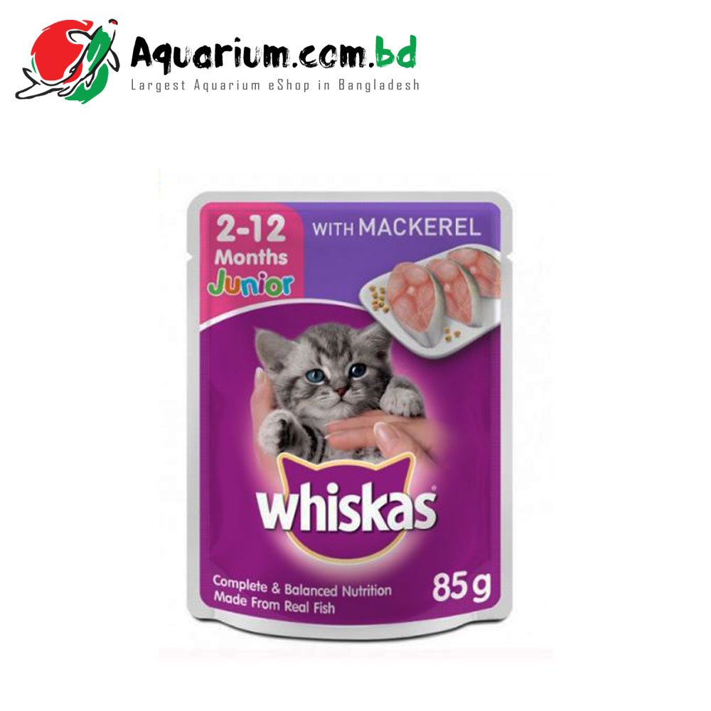 Whiskas Junior/2-12 months with Mackerel 85g Pouch- Cat Wet Food