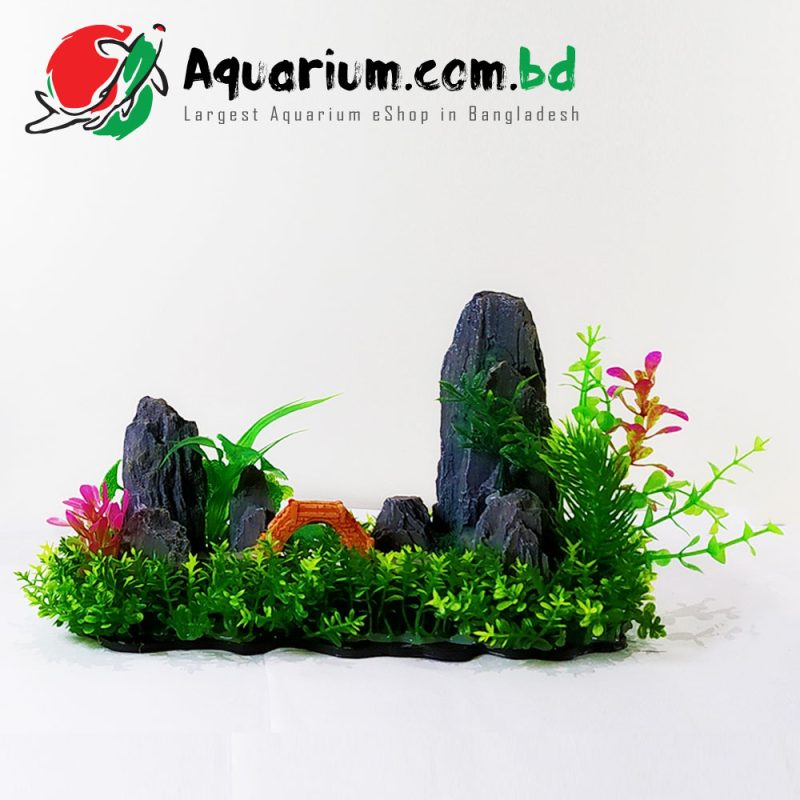 Green Grass with Hill & Bridge- Beautiful Aquarium Decoration