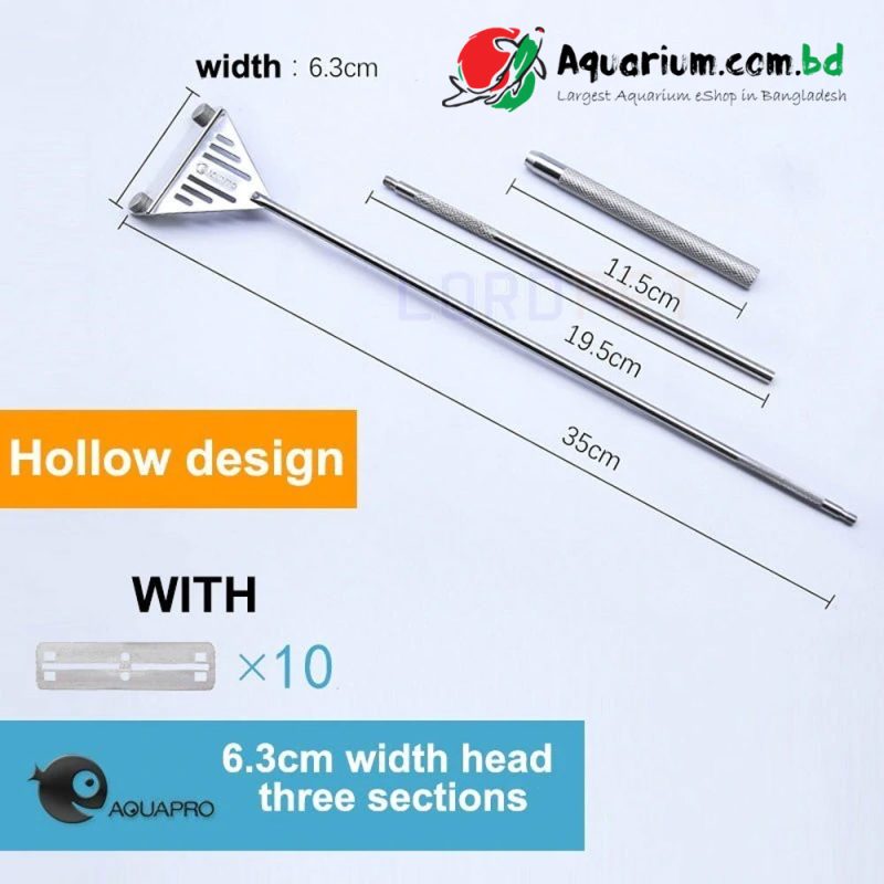 Aquapro Stainless Steel Glass Algae Scraper